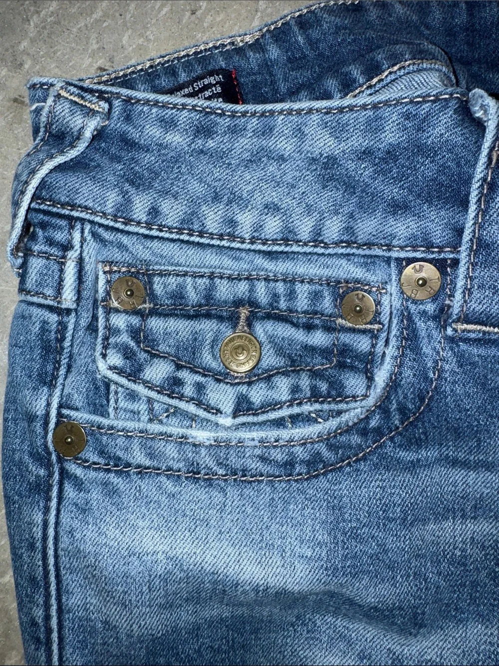True Religion Men’s Slim Blue Washed Jeans